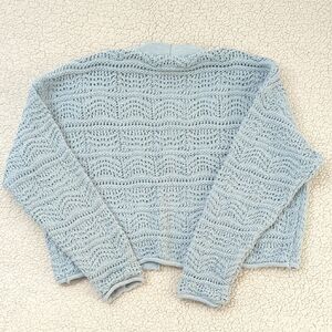 Zara Light Blue Crochet Cardigan